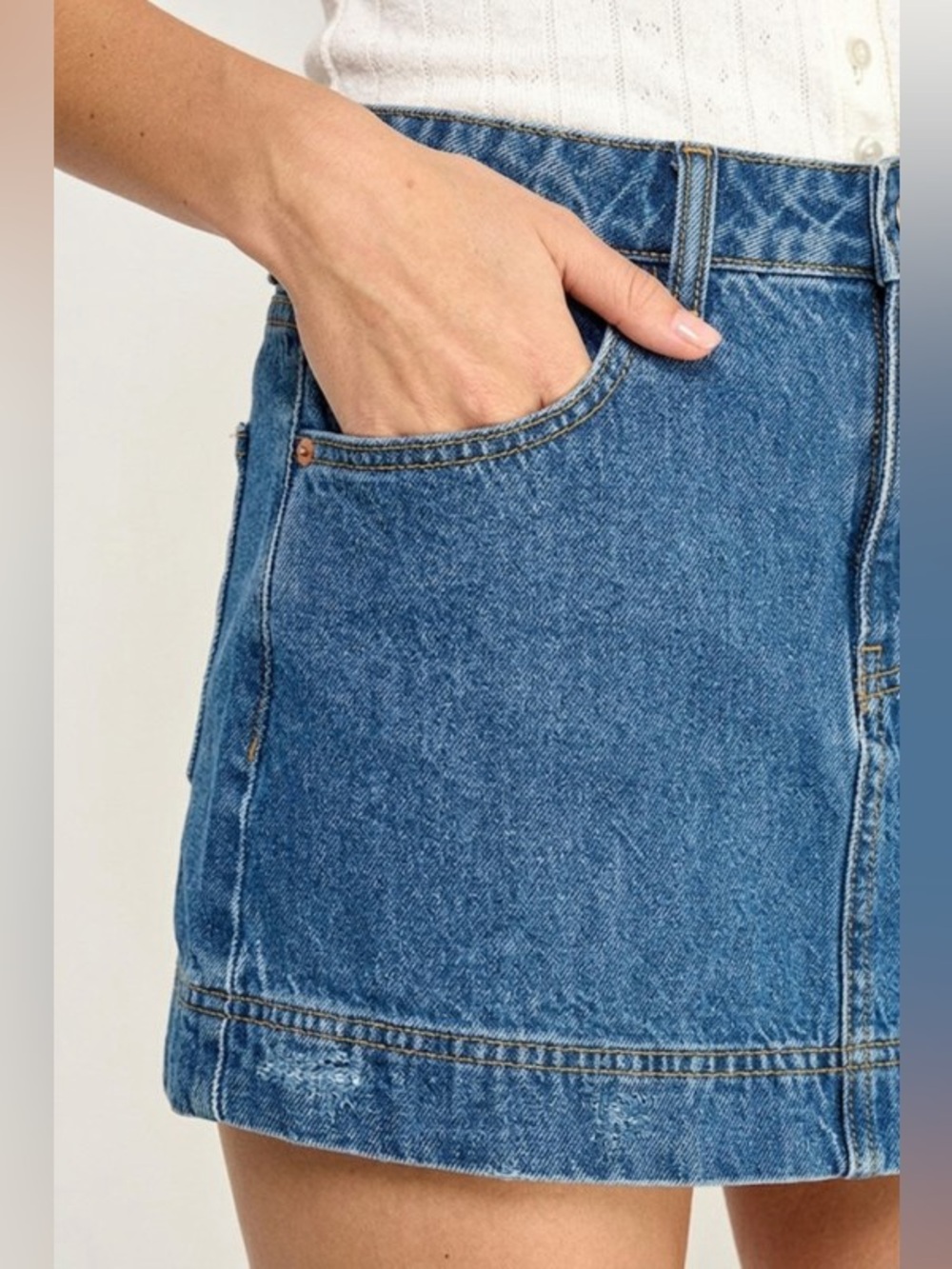 Classic Denim Mini Skort - Picture 6 of 6